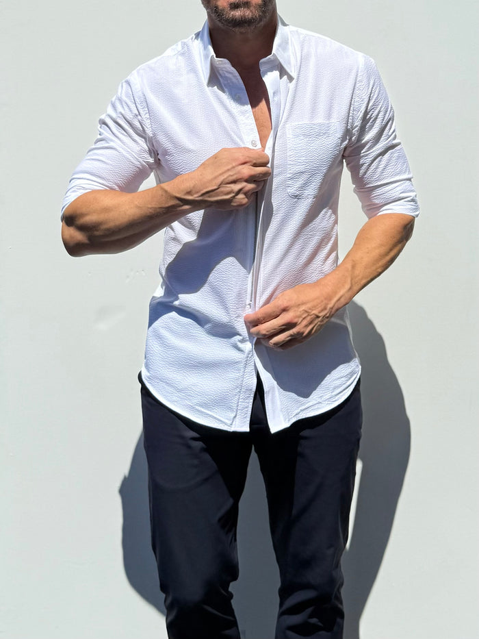 1-Pocket Seersucker - White- Small Batch #695