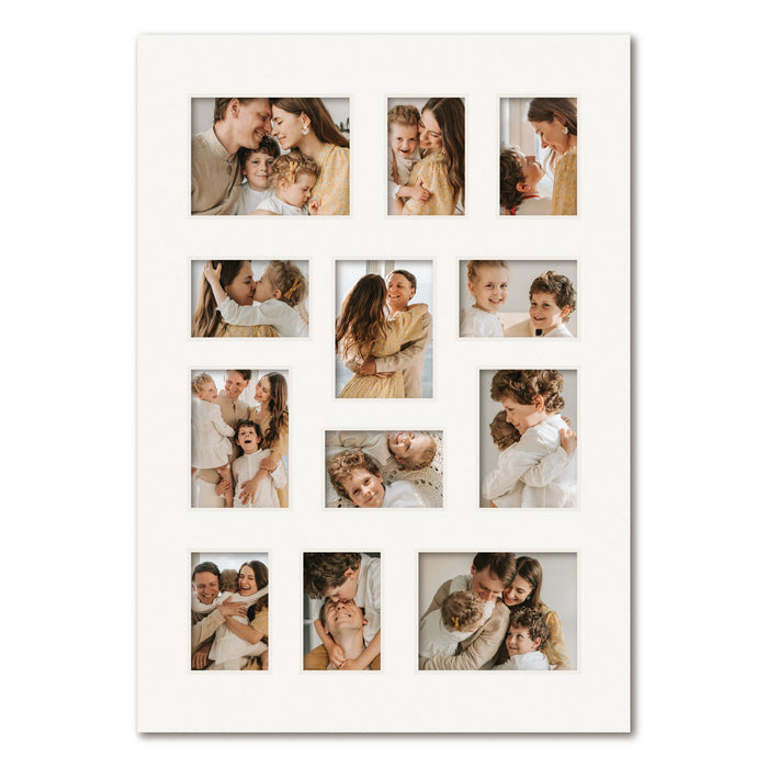 13 Window Mixed Size Collage Photo Mat Board for A1 Frame, 6x8, 5x7 & 4x6 from our Mat Boards collection by Profile Australia