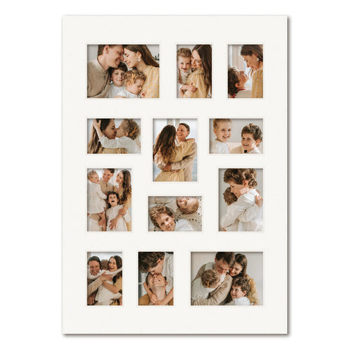13 Window Mixed Size Collage Photo Mat Board for A1 Frame, 6x8, 5x7 & 4x6 from our Mat Boards collection by Profile Australia