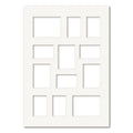 13 Window Mixed Size Collage Photo Mat Board for A1 Frame, 6x8, 5x7 & 4x6 Ice White Acid-Free Mat Board from our Mat Boards collection by Profile Australia