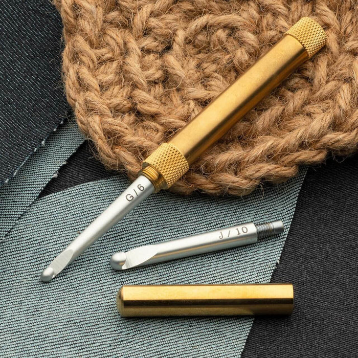 2-in-1 Brass Crochet Hook
