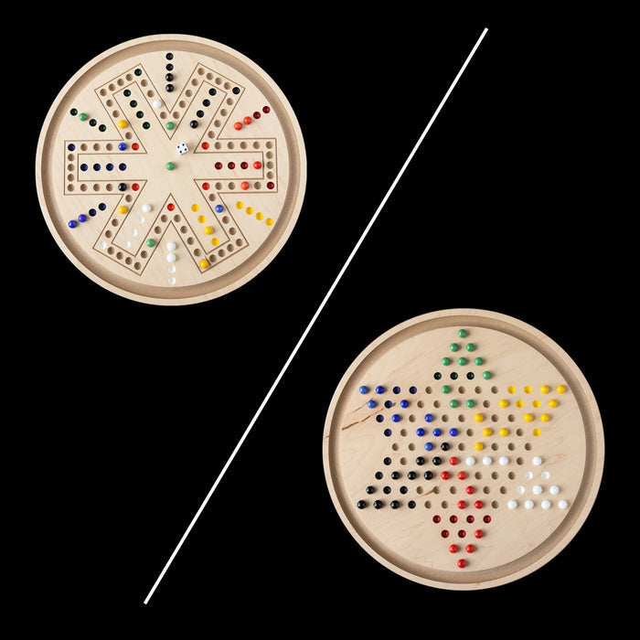 2-in-1 Handcrafted Aggravation / Chinese Checkers Game