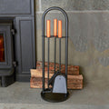 4-pc Wood Black Fireplace Tool Set