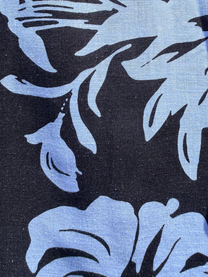 Abstract Flowers Party Shirt on Linen- Small Batch #683
