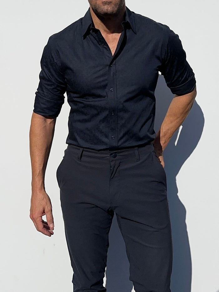 After-Dark Series - Navy Floral Jacquard
