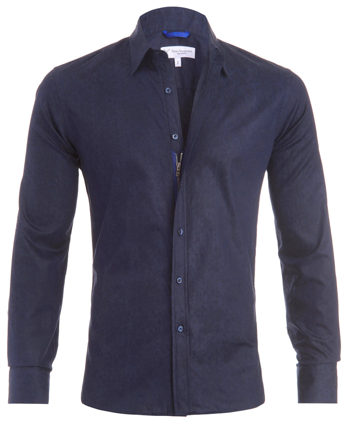 After-Dark Series - Navy Floral Jacquard