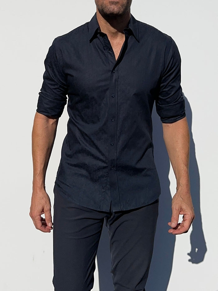 After-Dark Series - Navy Floral Jacquard