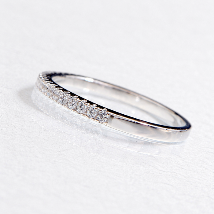 Alena | Gold-Plated Narrow Eternity Ring with Brilliant Stones