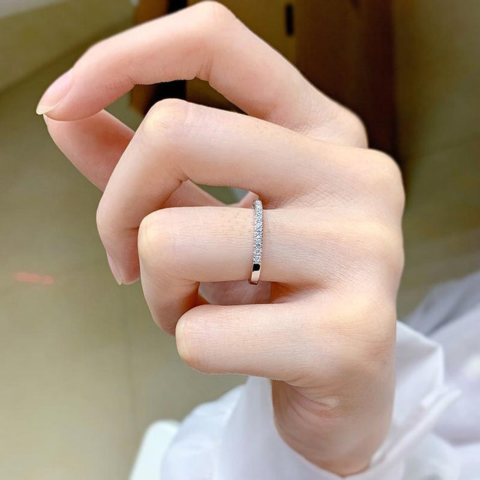 Alena | Gold-Plated Narrow Eternity Ring with Brilliant Stones