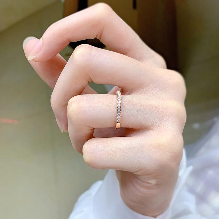 Alena | Gold-Plated Narrow Eternity Ring with Brilliant Stones