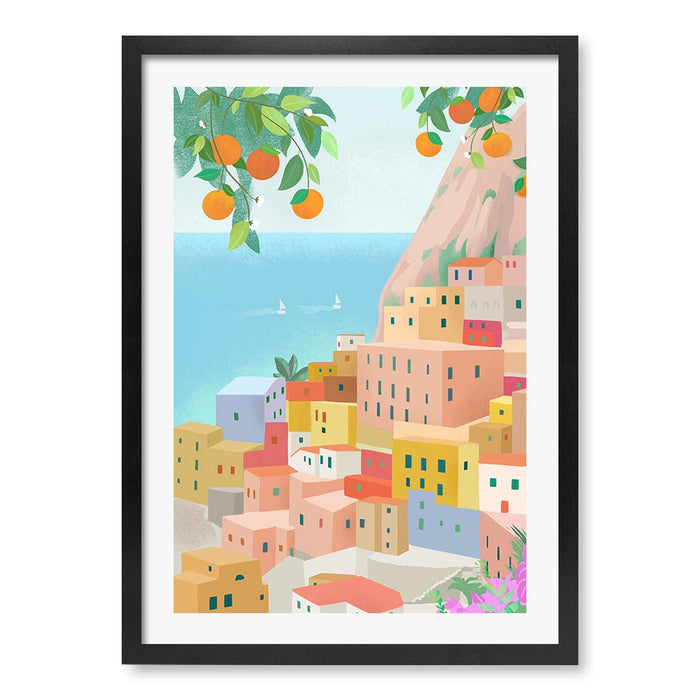 A4 (21 x 29.7cm) / Matte Black Frame / White Border