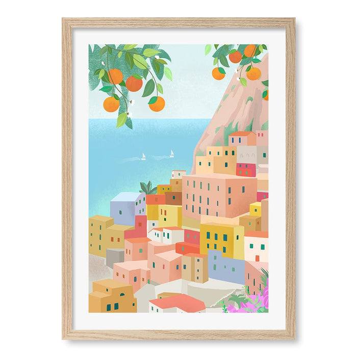 A2 (42 x 59.4cm) / Natural Oak Frame / White Border