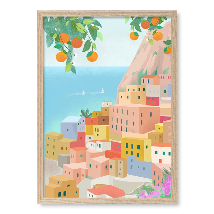 A4 (21 x 29.7cm) / Natural Oak Frame / No Border