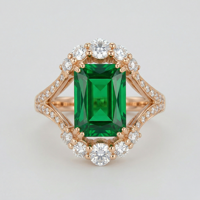 Amara | Ring with Large Emerald