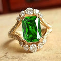 Amara | Ring with Large Emerald