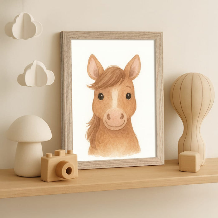 Animal Friends Horse Childrens Wall Art Print from our Australian Made Framed Wall Art, Prints & Posters collection by Profile Australia