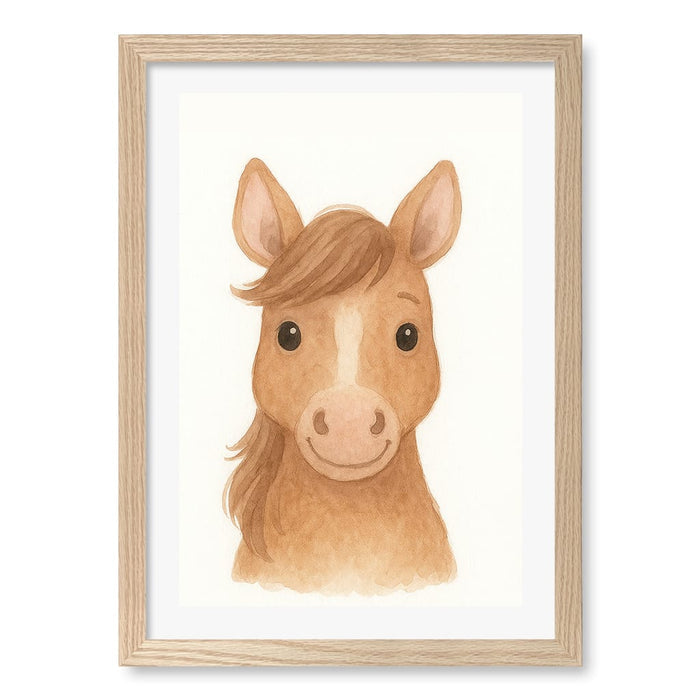 A4 (21 x 29.7cm) / Natural Oak Frame / White Border