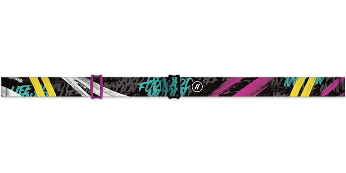 Arctic Motion | Aura Snow Goggles - Matte Black Frame With Black, Purple & Teal Strap & Arctic Blue Easy Swap Magnetic Lens Snow Goggles | $95 US | Blenders Eyewear