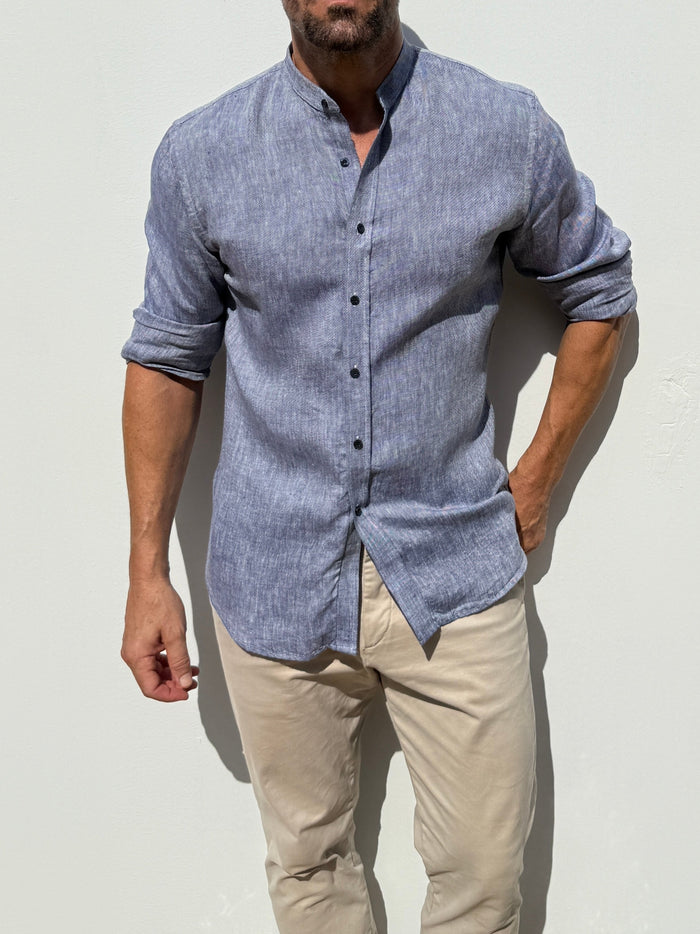 Band Collar Robust Linen - Indigo