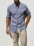 Band Collar Robust Linen - Indigo