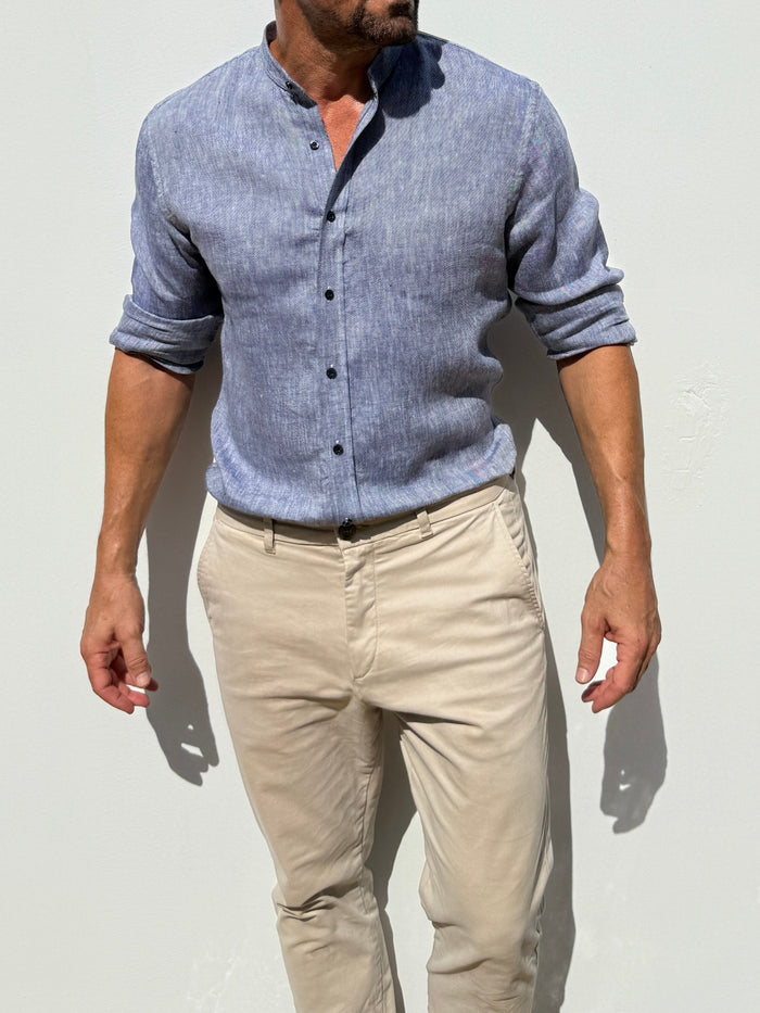 Band Collar Robust Linen - Indigo