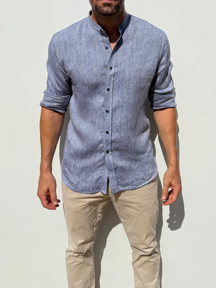 Band Collar Robust Linen - Indigo