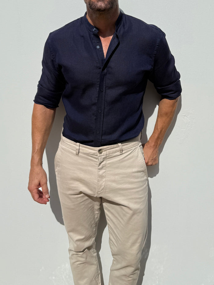 Band Collar Robust Linen - Midnight