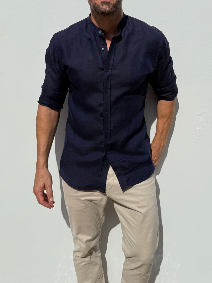 Band Collar Robust Linen - Midnight