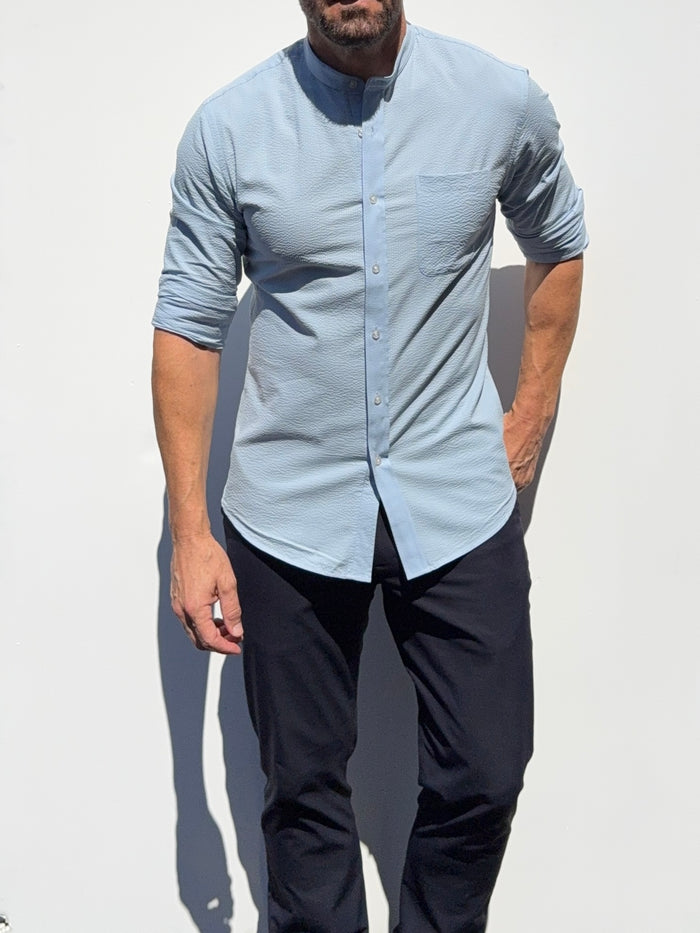Band Collar Seersucker- Small Batch Series