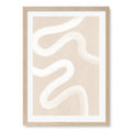 Beige One Line Art Print by Elena Ristova A4 (21 x 29.7cm) / Natural Oak Frame / White Border from our Australian Made Framed Wall Art, Prints & Posters collection by Profile Australia