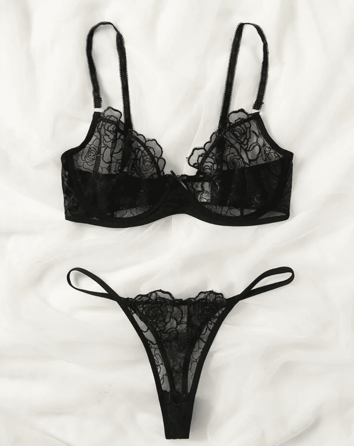 black lingerie bralette
