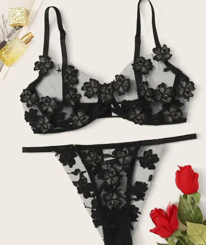 Black Sheer Lingerie Set - Self Care Shop