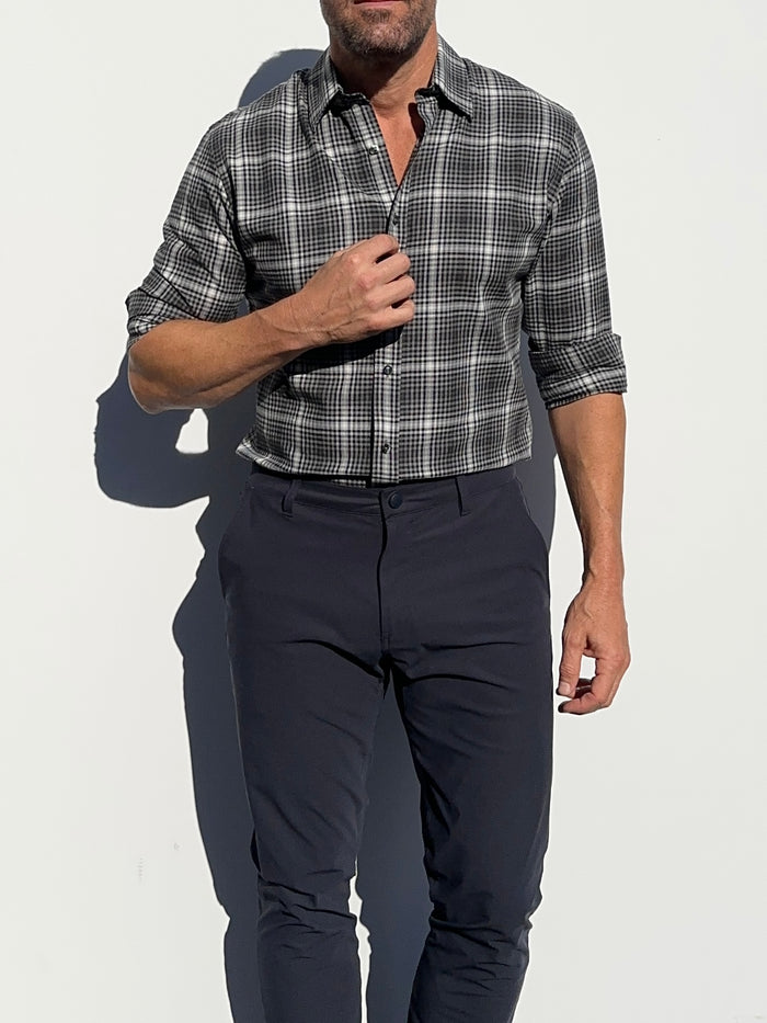 Black, White & Gray Glen Plaid Flannel - Gray Glen Plaid Flannel
