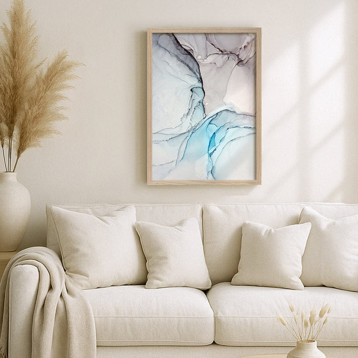 Blue Black Abstract Ink Part 2 Wall Art Print from our Australian Made Framed Wall Art, Prints & Posters collection by Profile Australia