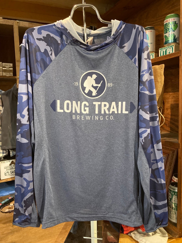 Blue Camo Long Trail Brewing Co. Tech Hoodie