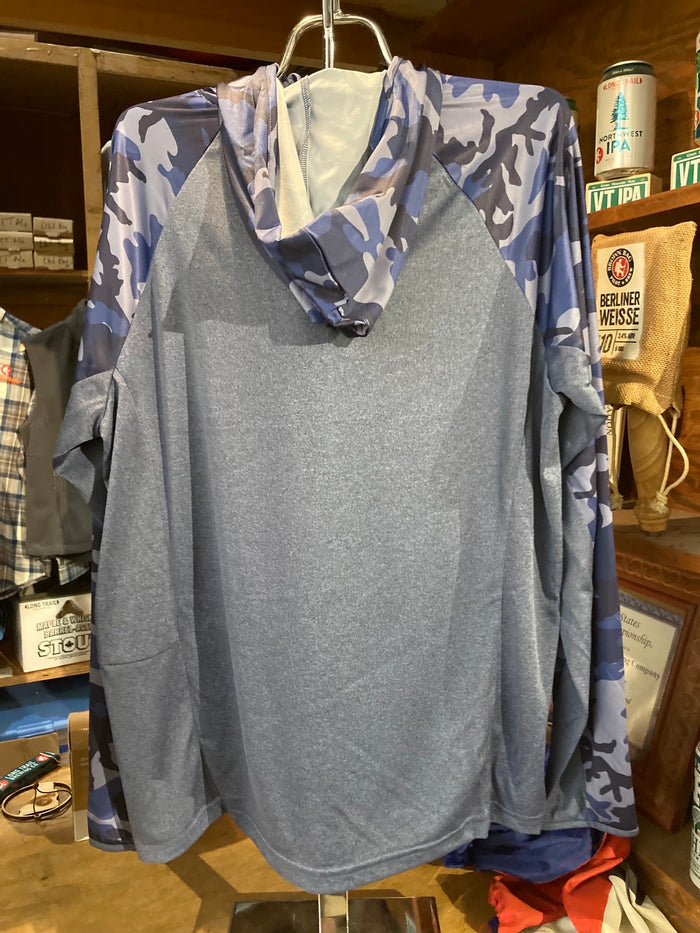 Blue Camo Long Trail Brewing Co. Tech Hoodie