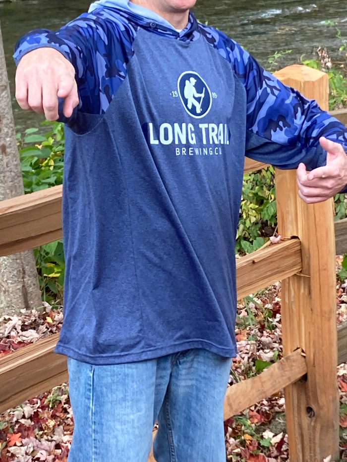 Blue Camo Long Trail Brewing Co. Tech Hoodie