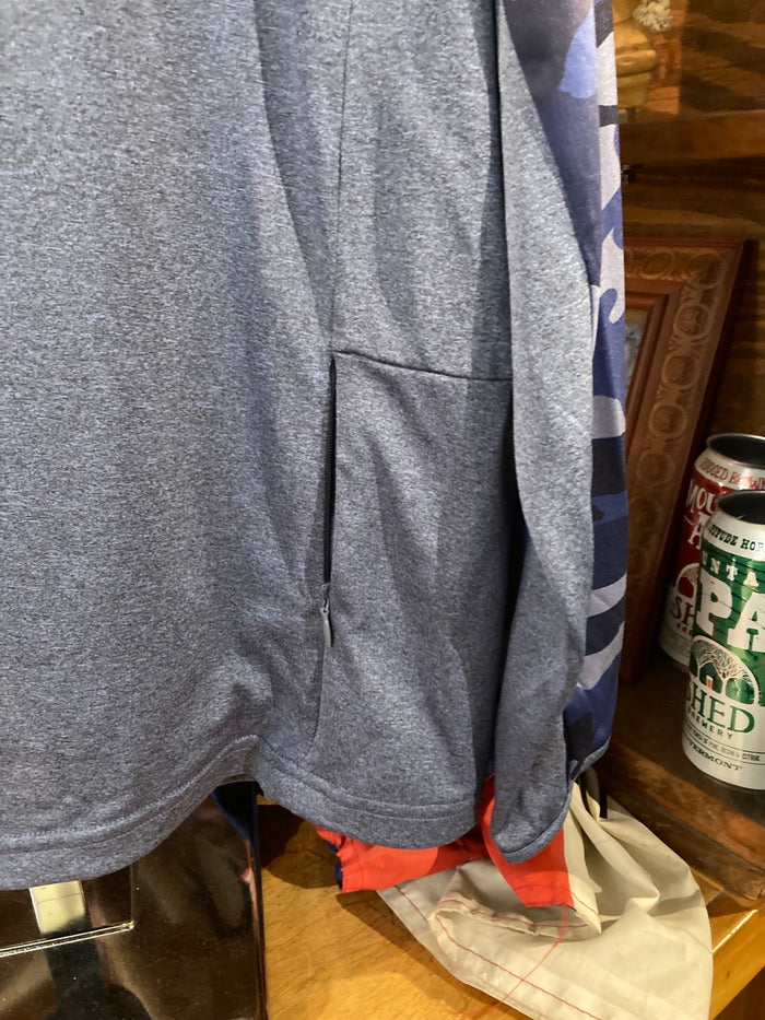 Blue Camo Long Trail Brewing Co. Tech Hoodie