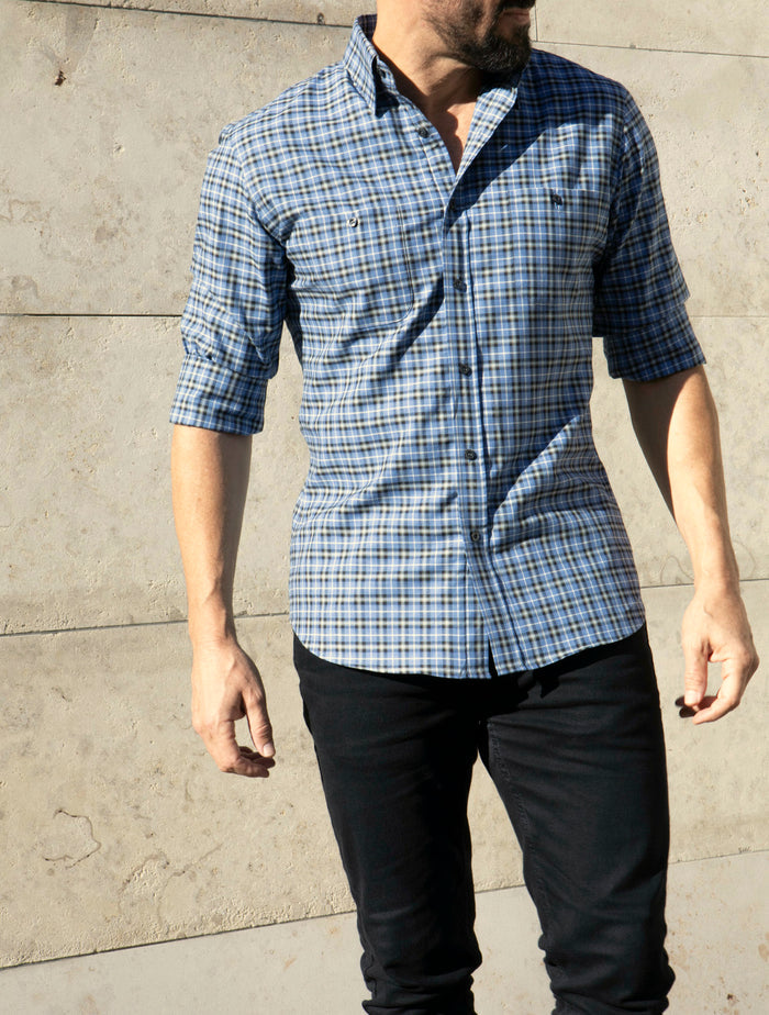 Blue, Gray & Black Flannel