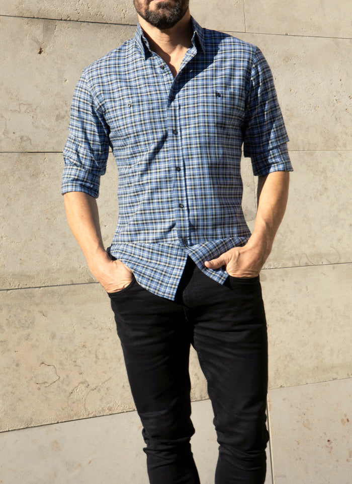 Blue, Gray & Black Flannel