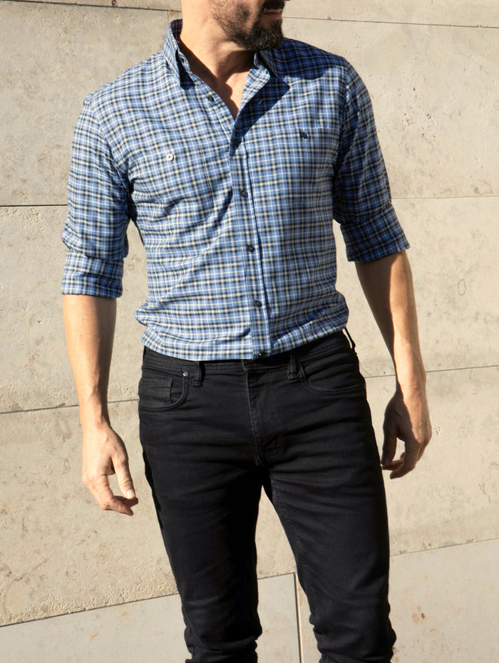 Blue, Gray & Black Flannel