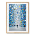 Blue Heaven Modern Wall Art Print A4 (21 x 29.7cm) / Natural Oak Frame / White Border from our Australian Made Framed Wall Art, Prints & Posters collection by Profile Australia