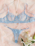 blue lingerie