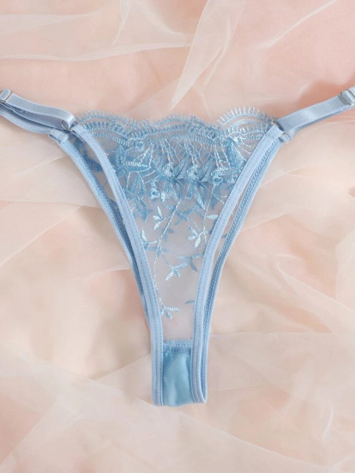 Blue Lingerie Set Embroidered - Self Care Shop