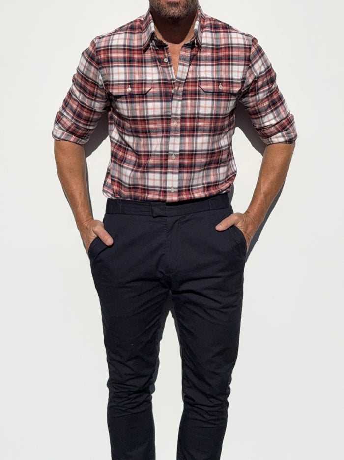Blue & Orange Utility Flannel - Blue & Orange