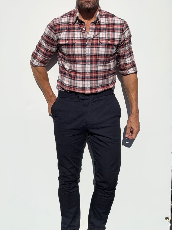 Blue & Orange Utility Flannel - Blue & Orange