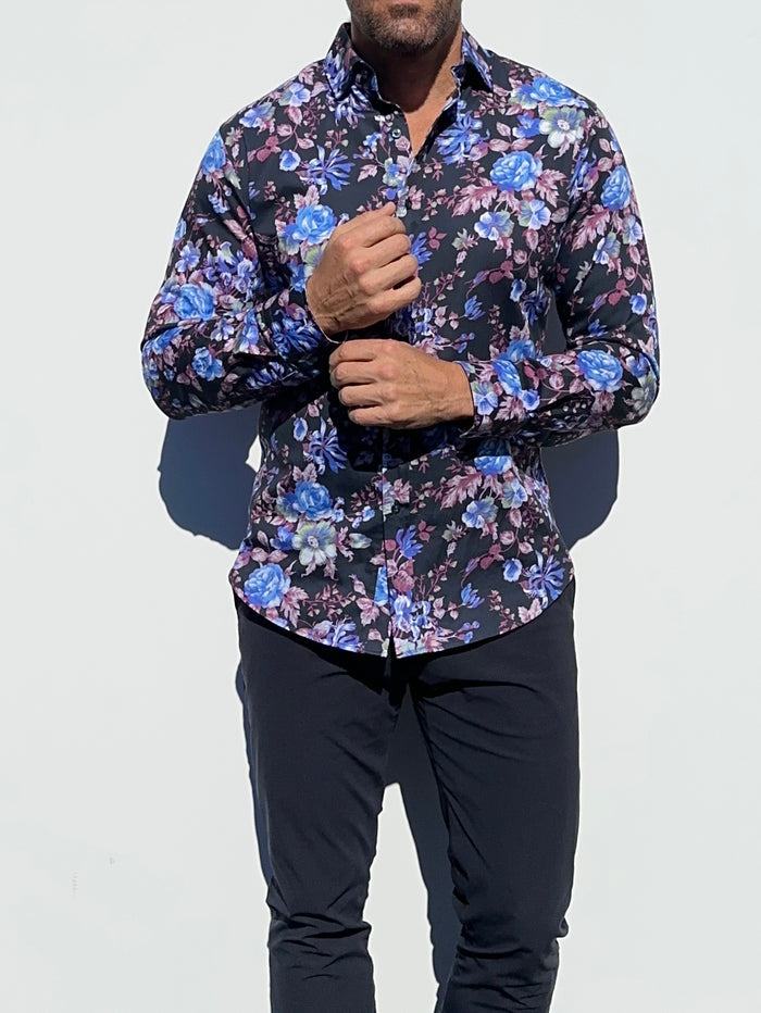 Blue Roses Party Shirt - Blue Roses