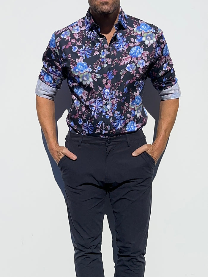 Blue Roses Party Shirt - Blue Roses