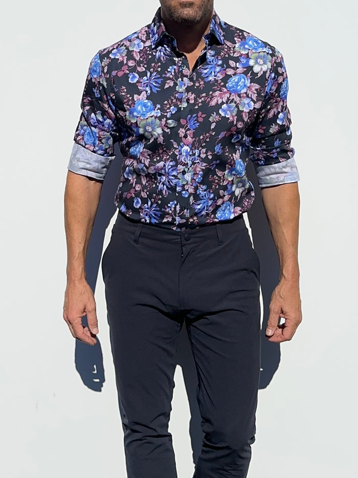 Blue Roses Party Shirt - Blue Roses