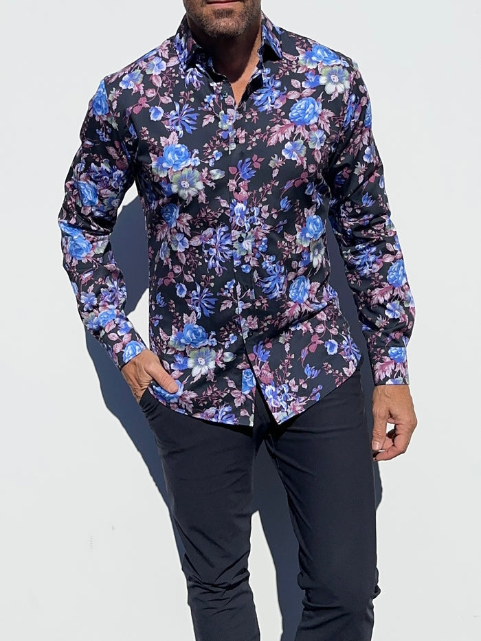 Blue Roses Party Shirt - Blue Roses